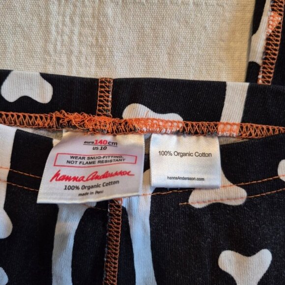 Hanna Andersson boys size size 140 or 10 pajama pants black & white bones EUC - Picture 3 of 5